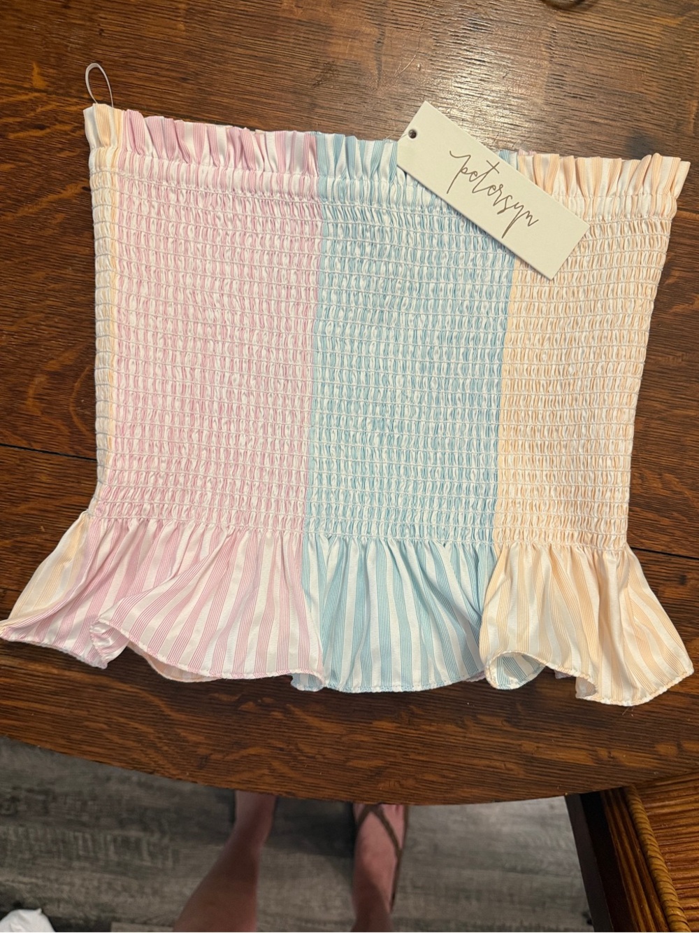 Peter Syn x Revolve Marianna Smocked Strapless Top in Tutti Frutti